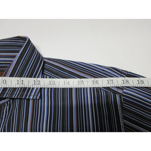 ETRO men's Italian pin striped button front business casual shirt 40 - Picture 8 of 9
